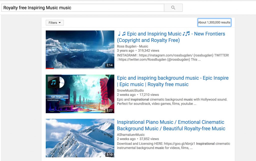 find background music from youtube videos using YouTube