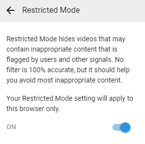 youtube restricted mode