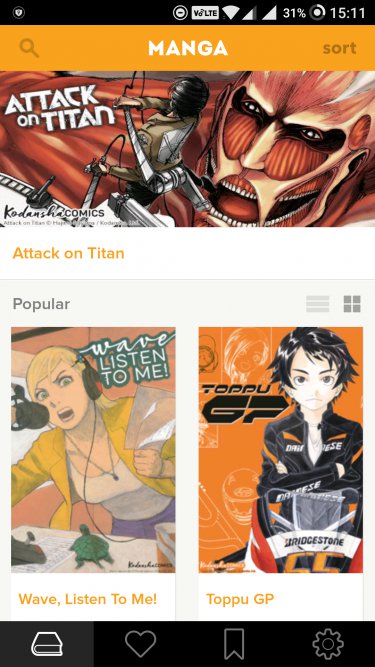 Crunchyroll Manga app screenshot