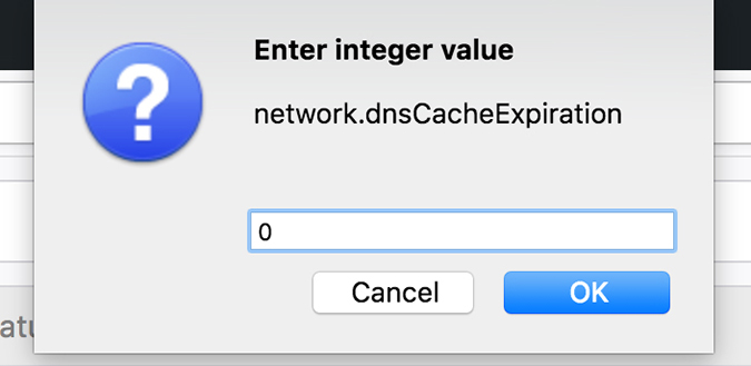 Firefox DNSキャッシュの有効期限
