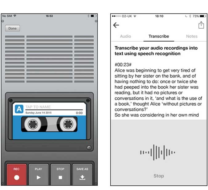 VRAR app that can also transcribe