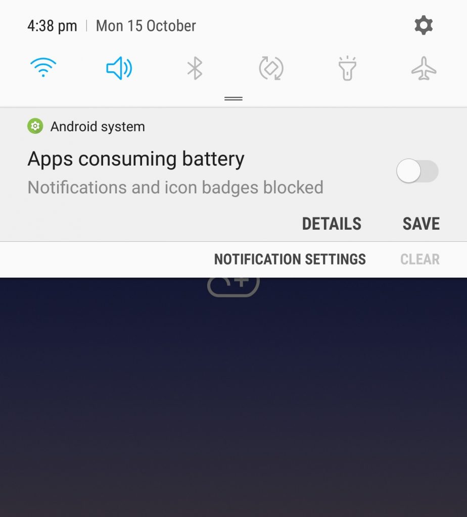 app is using battery notification