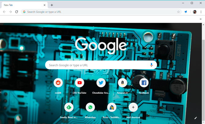 custom background on Google Chrome- set image