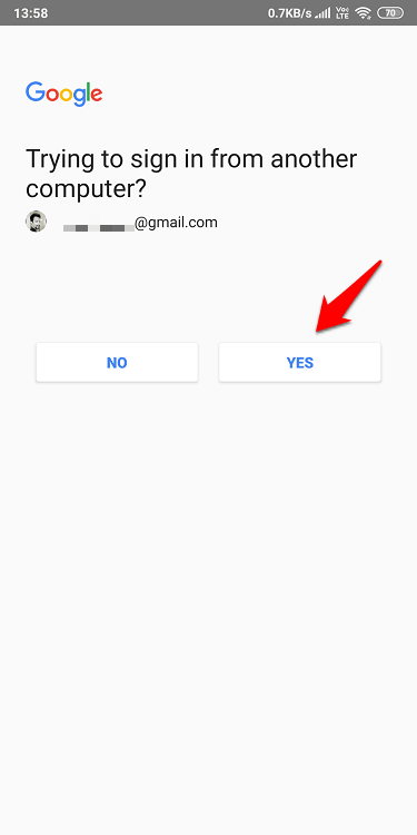 Use Android Phone to Verify Google Sign in on iOS Using 2SV 6