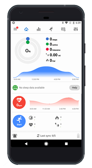 gadgetbridge showing heart rate walk and workout statistics