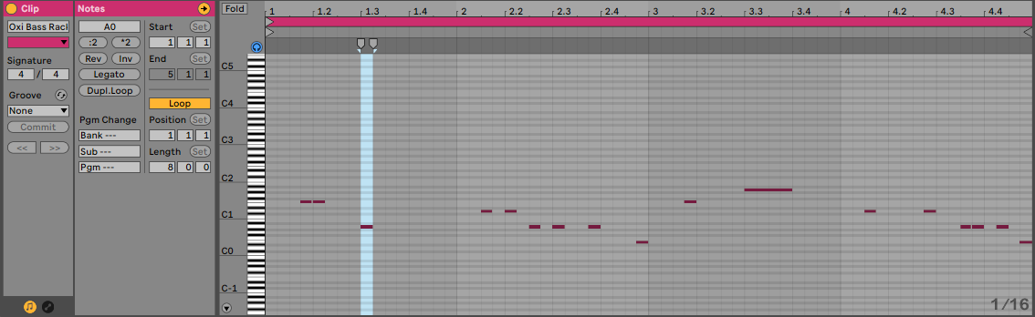 Ableton Piano roll