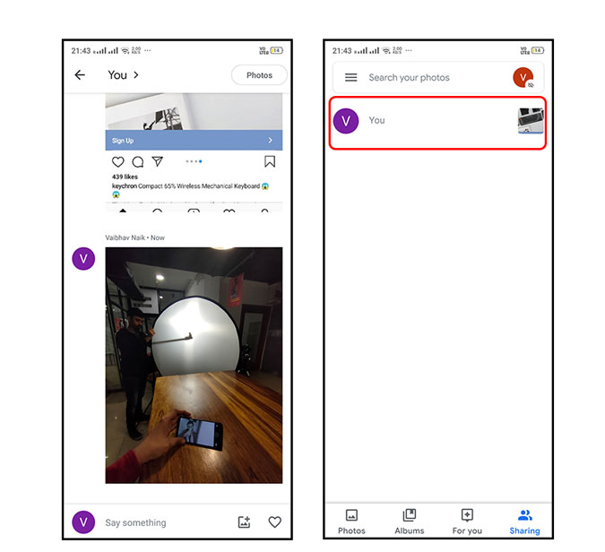 Google Photos Chat Feature