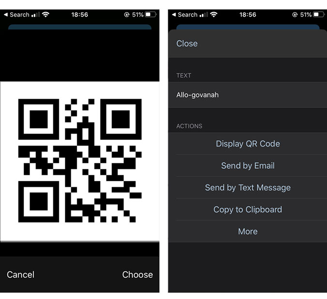 QR code will generate the information 