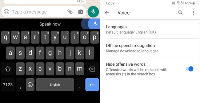 Voice typing on Gboard