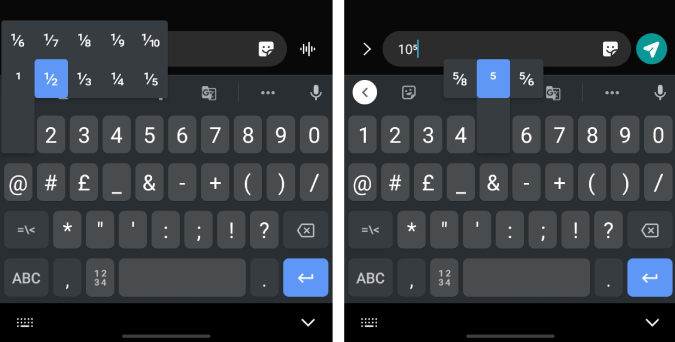 fractions-in-gboard