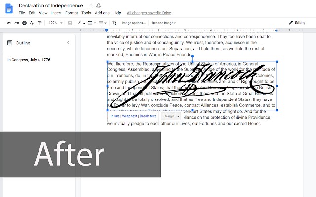 watermark image over text in google docs