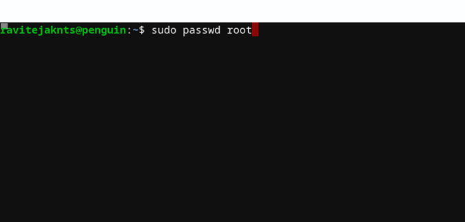 changing password for Linux on Chromebook