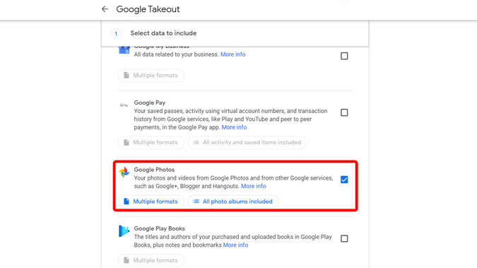 Downloading Google Photos from Google Takeout