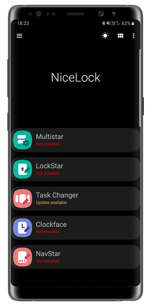 Nicelock app showing Goodlock modules 