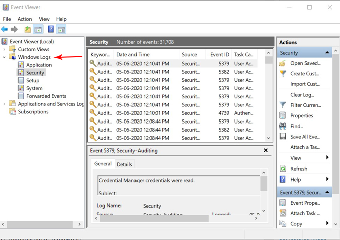 Tracking account log-ins using event viewer