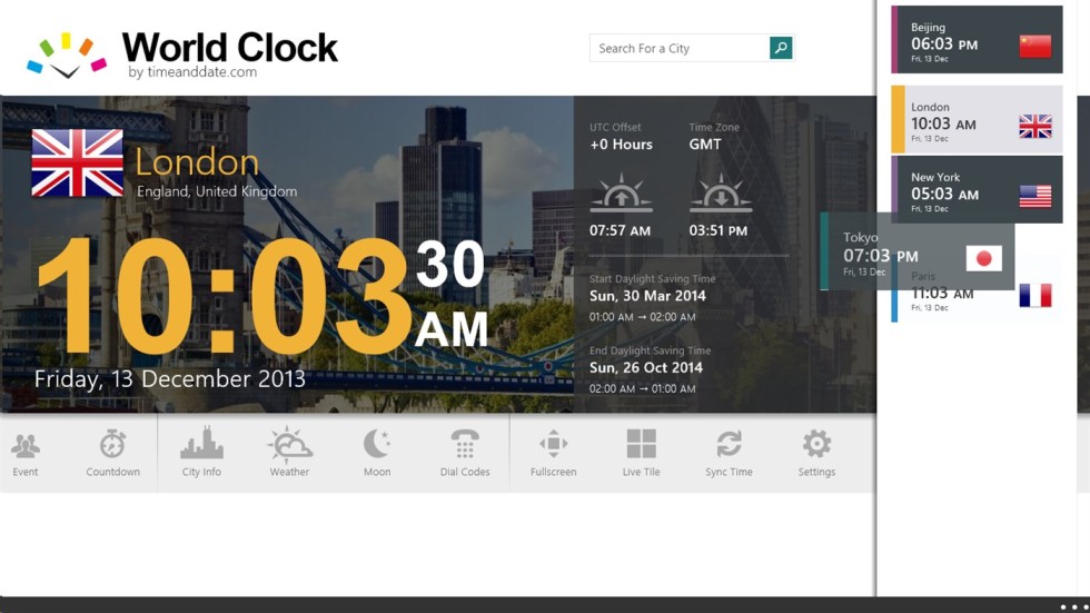 world clock with app widgets