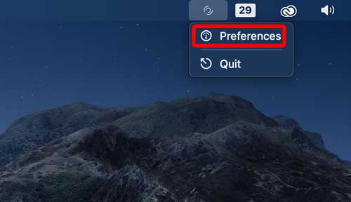 preferences button for Mos