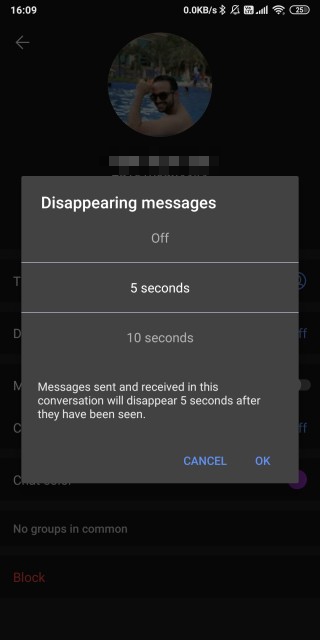 disappearing messages in signal
