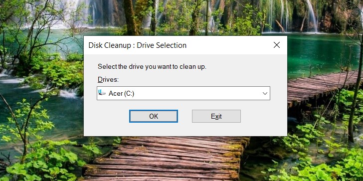 disk cleanup option