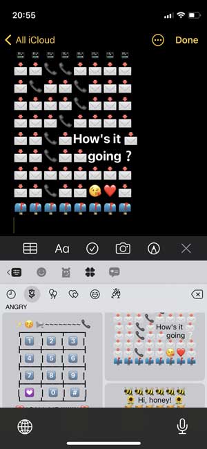 kika keyboard with wall art made with emoji