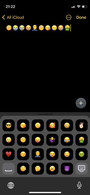 emoji keyboard with keys replaced with emojis