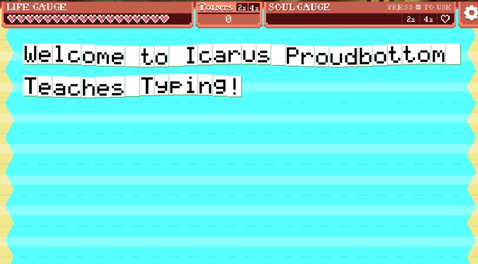 Icarus Proudbottom Typing Game