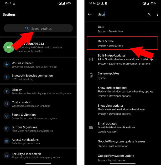 Date and Time settings in Android