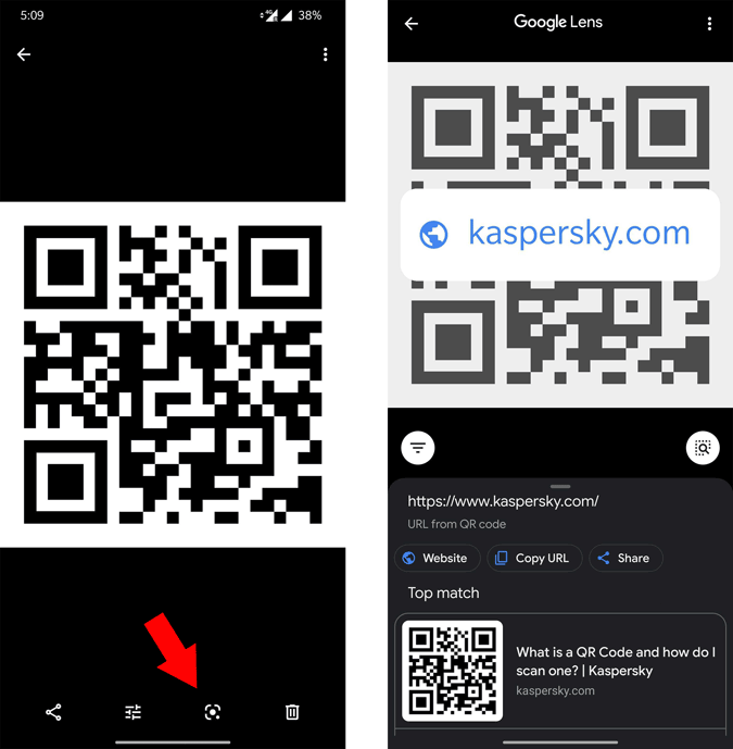 Scanning QR Code from Google Photos