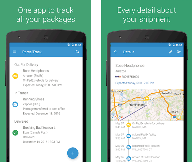 Parcel Track app using GPS
