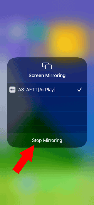 Stop Mirroring on iPhone