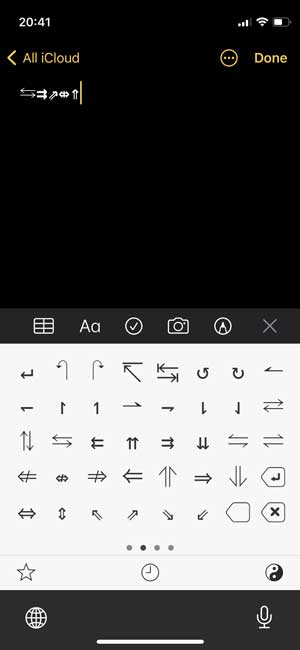 symbol app keyboard 