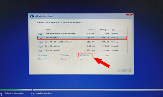 format ssd not detected on windows 10 installation