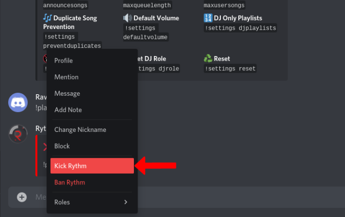 remove rhytm bot from discord server