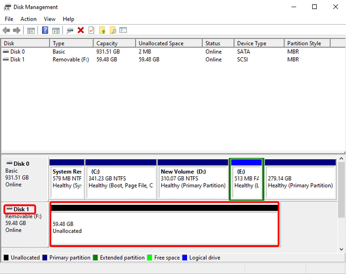 ssd not detected on windows 10 in disk management