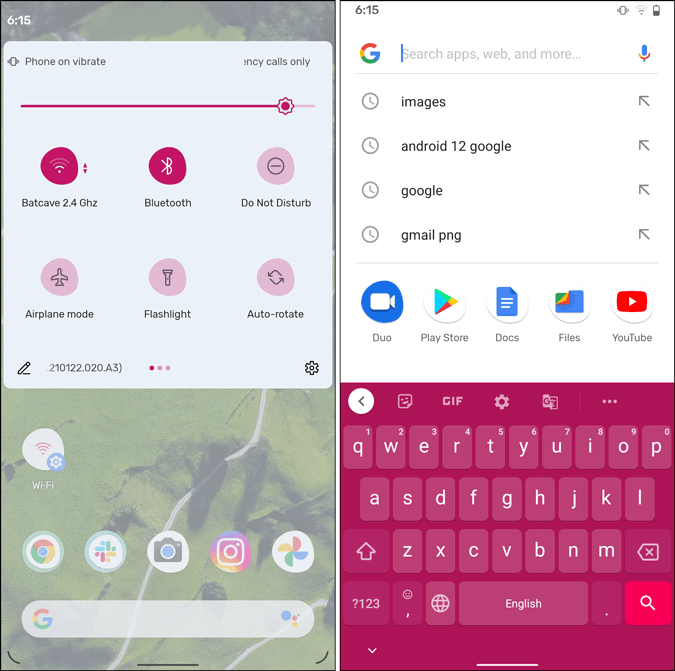 android 12 theme options