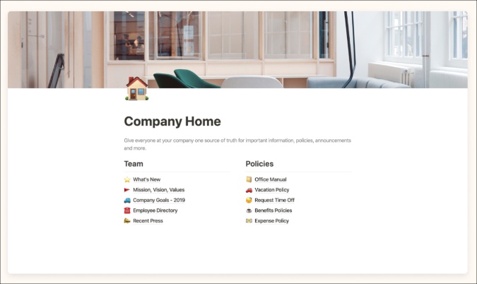 company home notion template