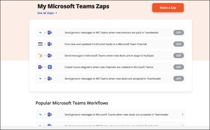 zapier for microsoft teams