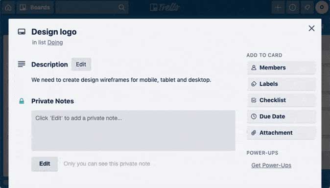 private notes trello power up
