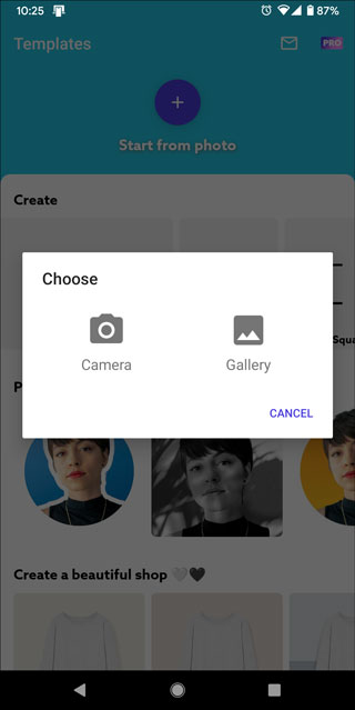 select image in photoroom for android