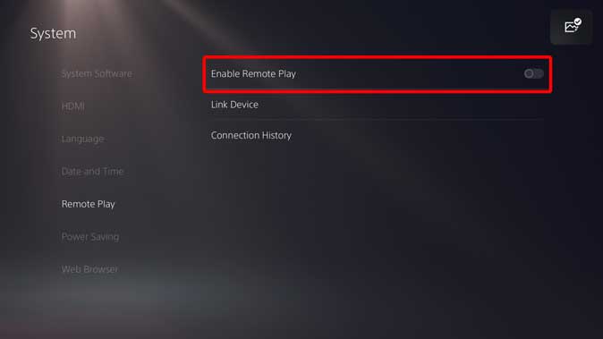 enable remote play in PS5