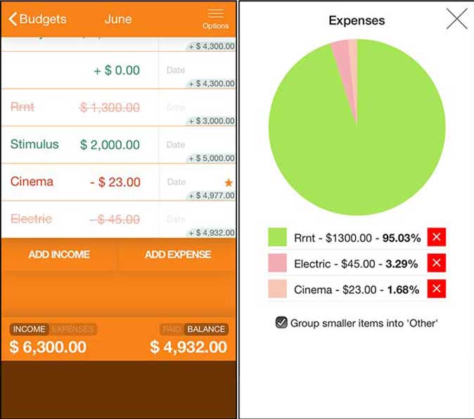Fudget app to manage the home budget