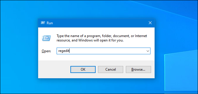 open registry editor on windows 10