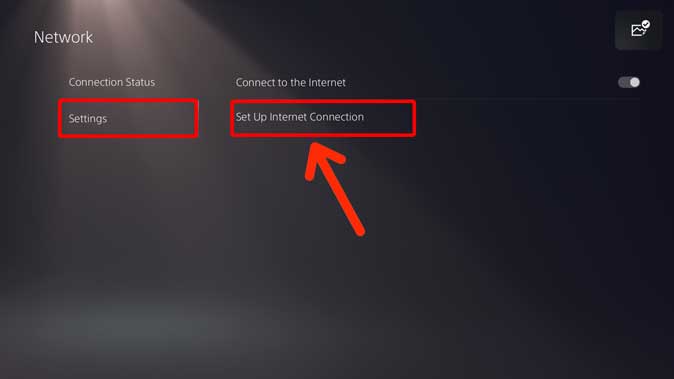 Set Up Internet Connection in Network Settings on PS5