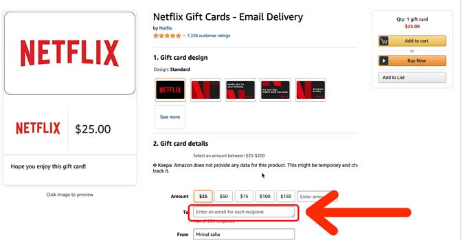buy a gift card to setup netflix without credit card