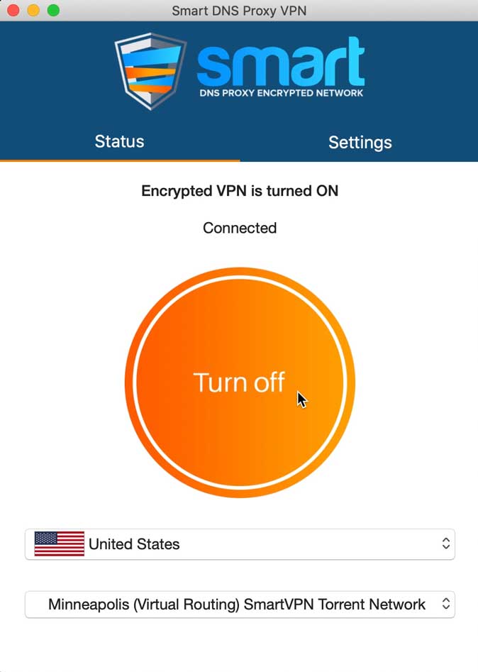 vpn connected to us server