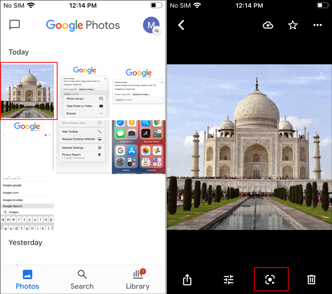 Google Photos lens feature 