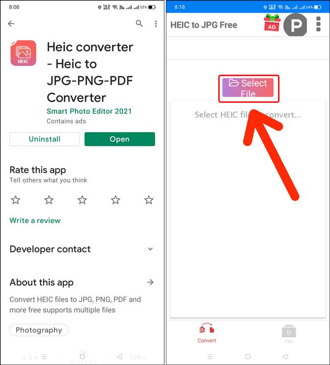 heic converter on play store