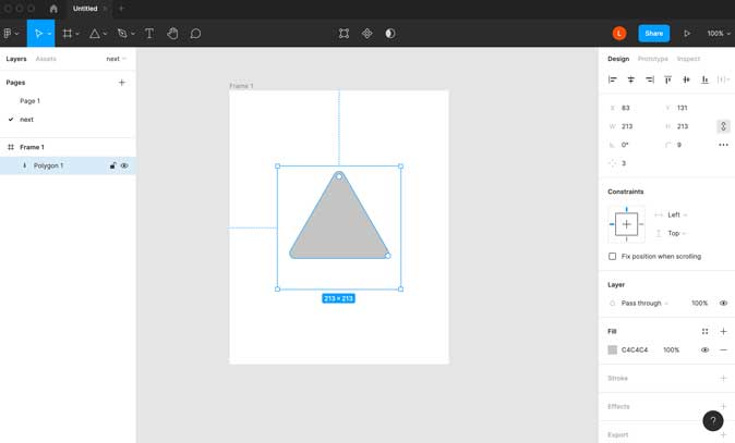 Figma user interface with intuitive layout