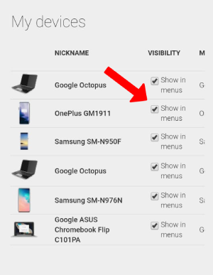 Enabling Device Visibility in Google Play Settings