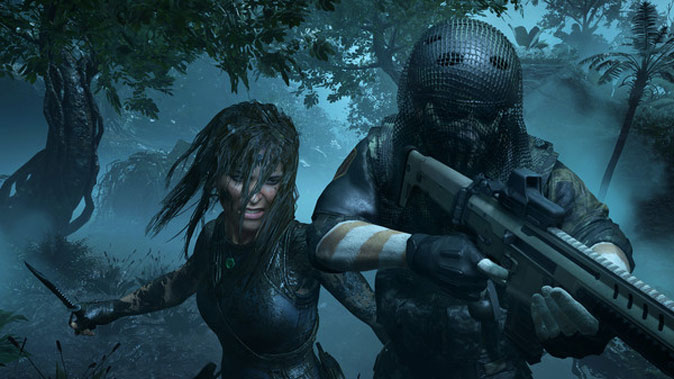 Lara Croft shadow of the tomb raider gameplay on macbook